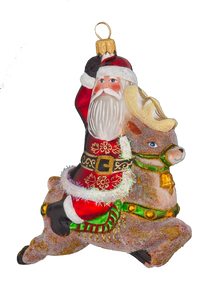 Santa on Raindeer - Mysteria Christmas Ornaments