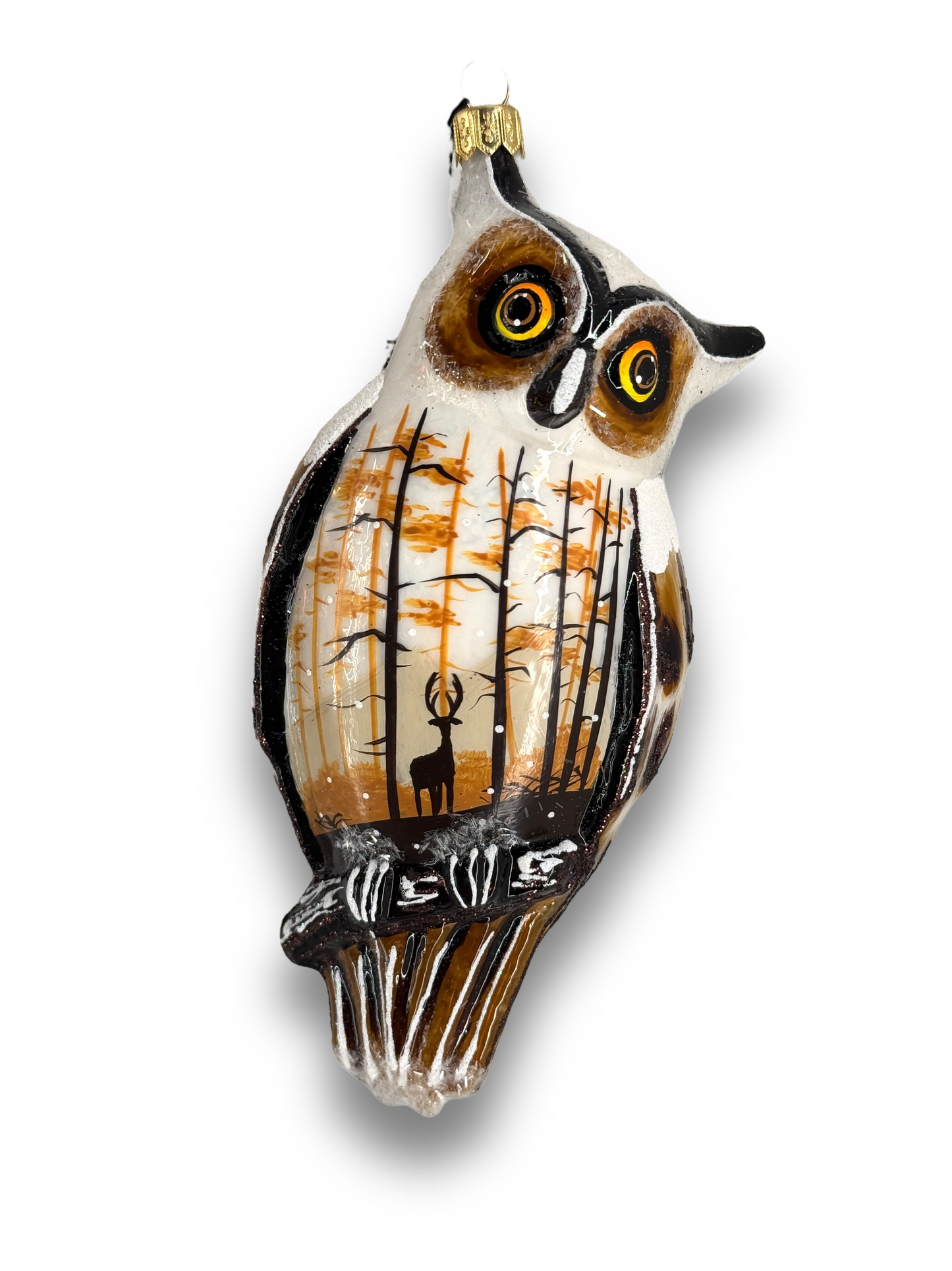 St. Hubert Owl Glass Ornament
