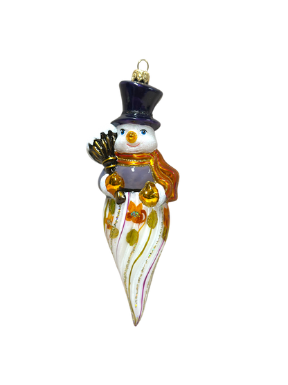 Snowman Icicle with Floral Accents