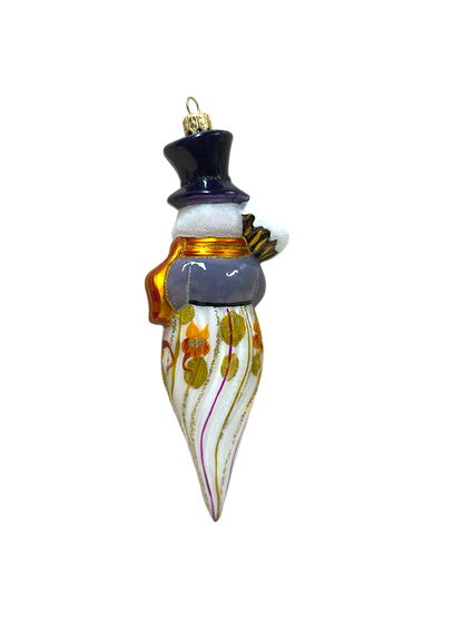 Snowman Icicle with Floral Accents