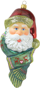Santa in Scarf - Mysteria Christmas Ornaments