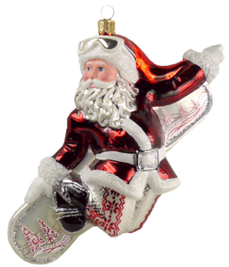 Snowboarding Santa - Mysteria Christmas Ornaments