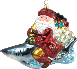 Santa on Shark - Mysteria Christmas Ornaments