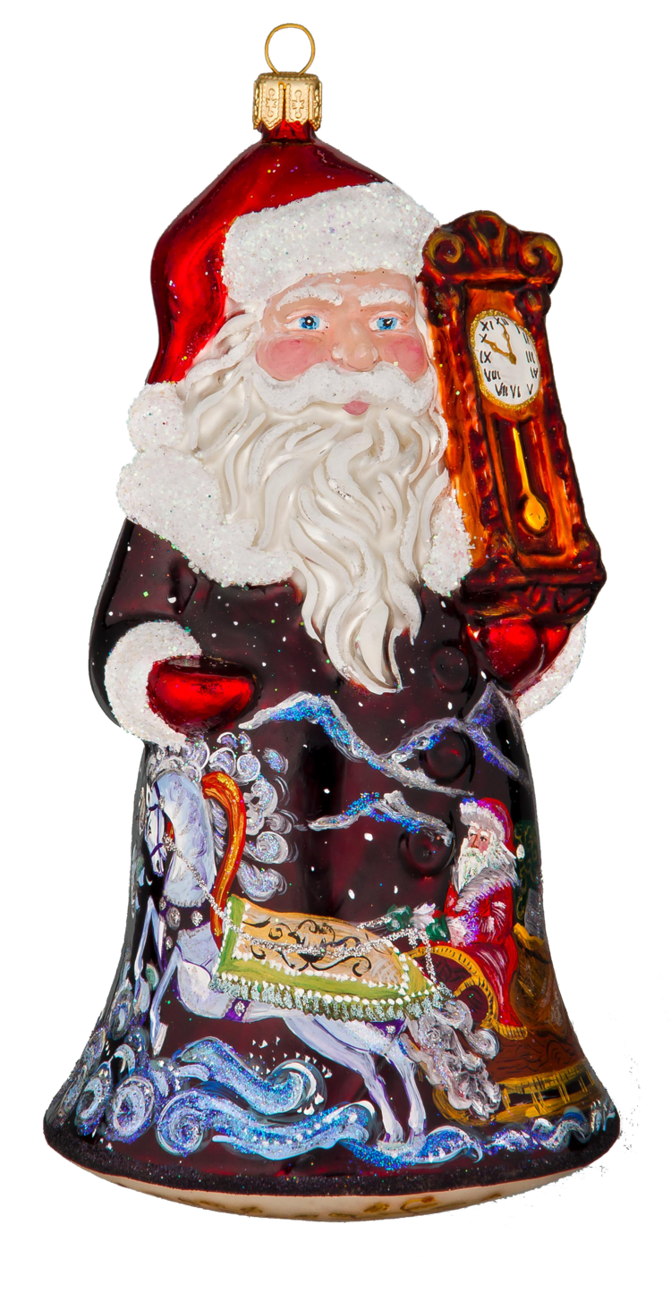 Santa with Clock - Mysteria Christmas Ornaments