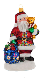 Santa with Teddybear - Mysteria Christmas Ornaments