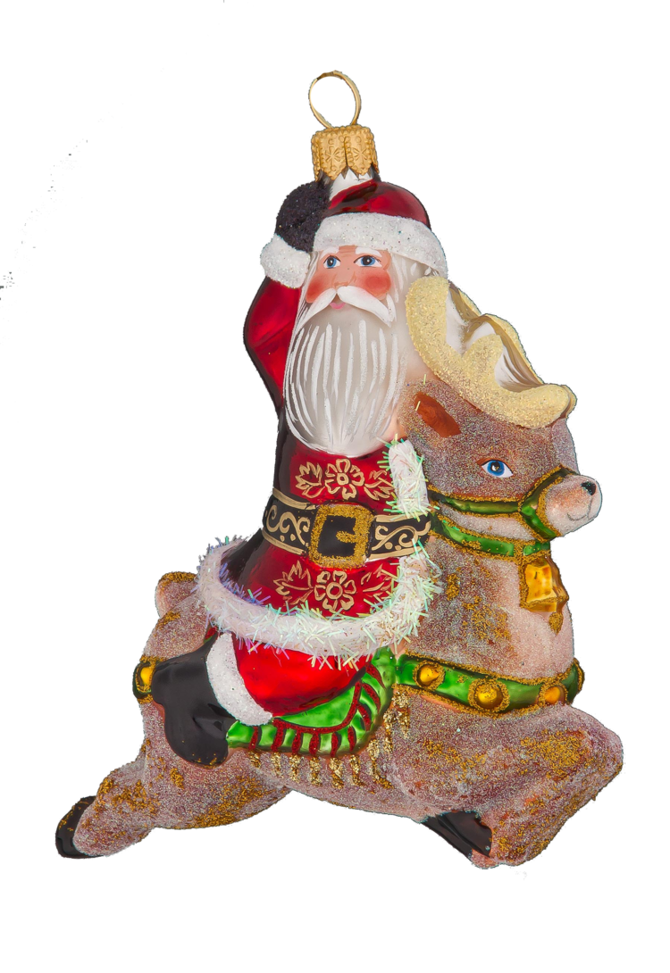 Santa on Raindeer - Mysteria Christmas Ornaments