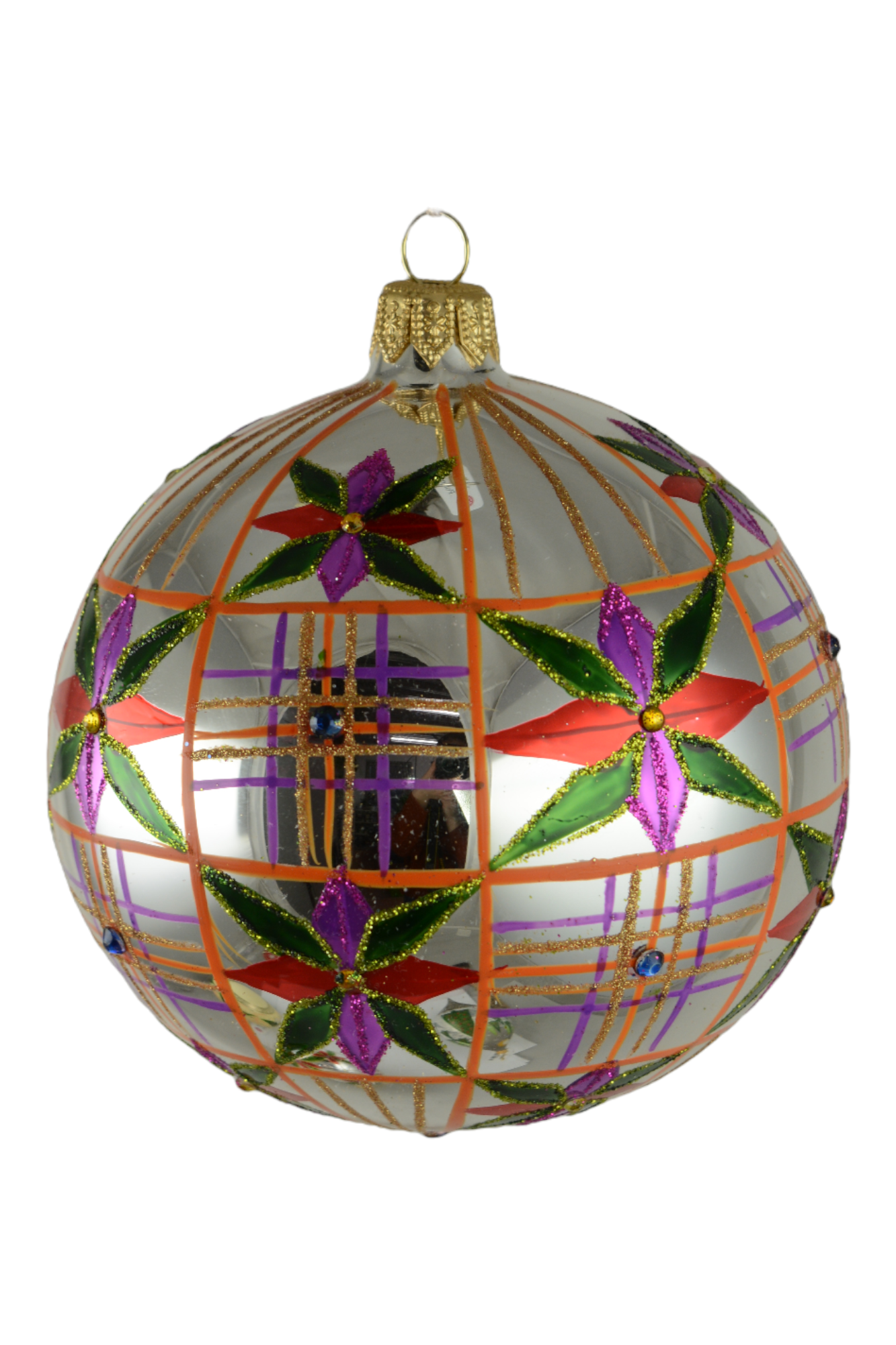 Bauble with violet flowers