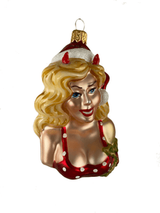 Biker Babe with Santa Hat - Mysteria Christmas Ornaments